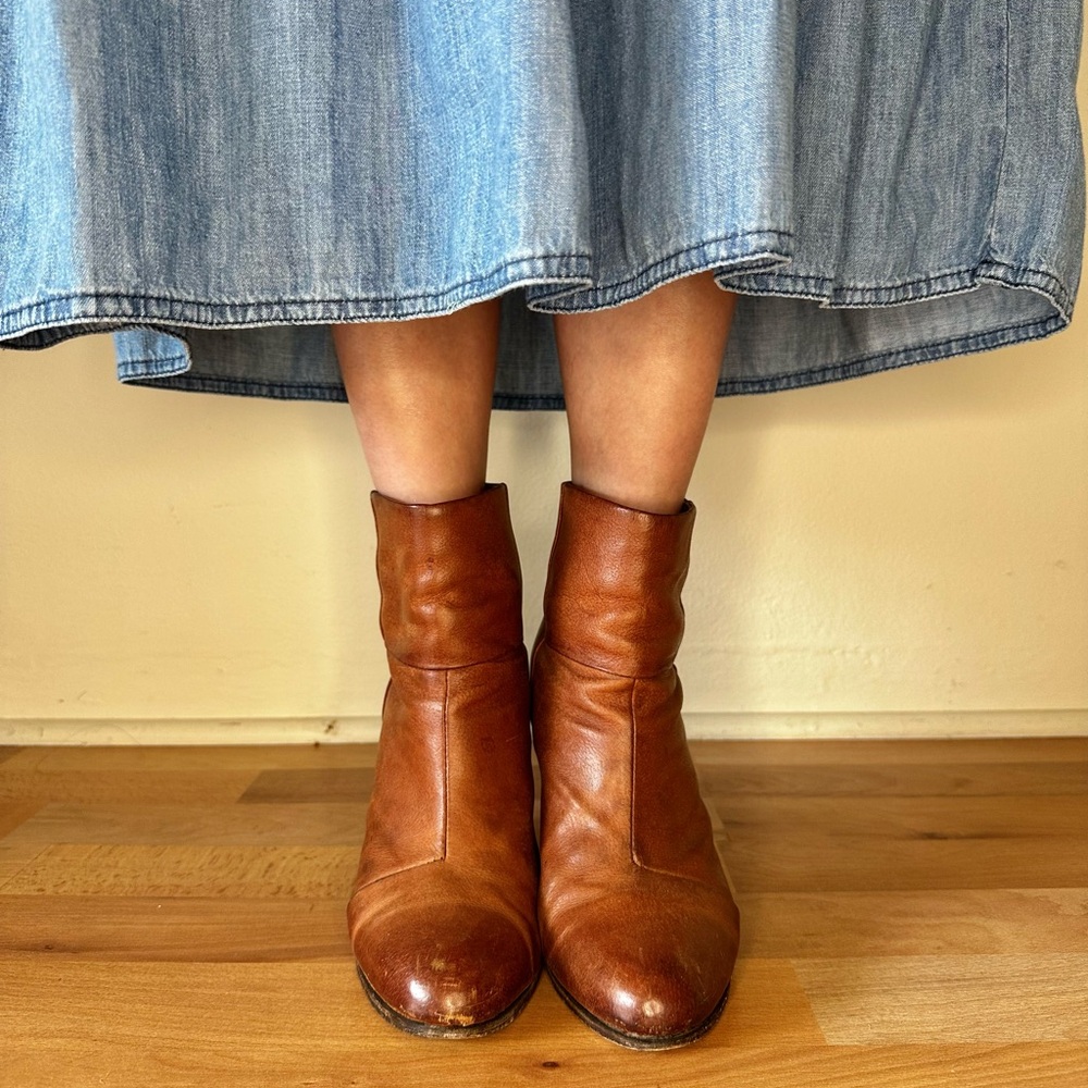 Rag & Bone Tan Caramel Leather Ankle Boots 38 size 7.5